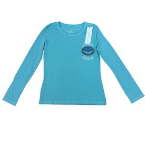 Peek Girls Turquoise Amelia Earhart Long Sleeve Kids Tee NWT